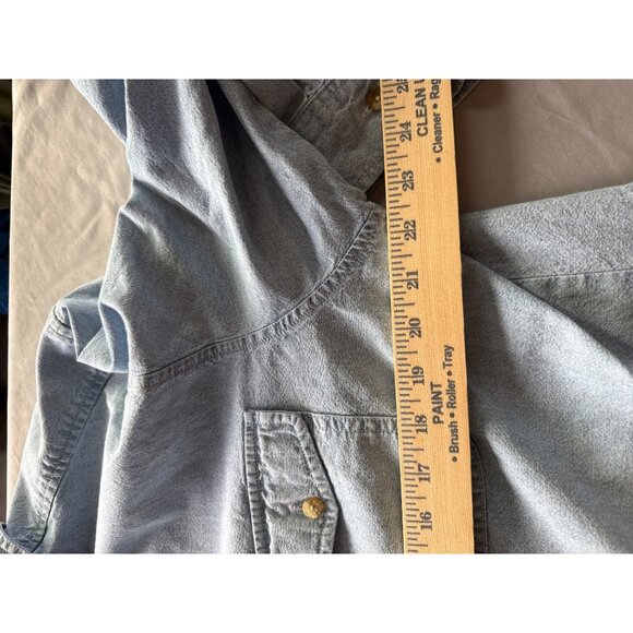 Eddie Bauer Light Wash Denim Shirt Mens Large Cotton Button Down Casual Fit - Picture 7 of 7